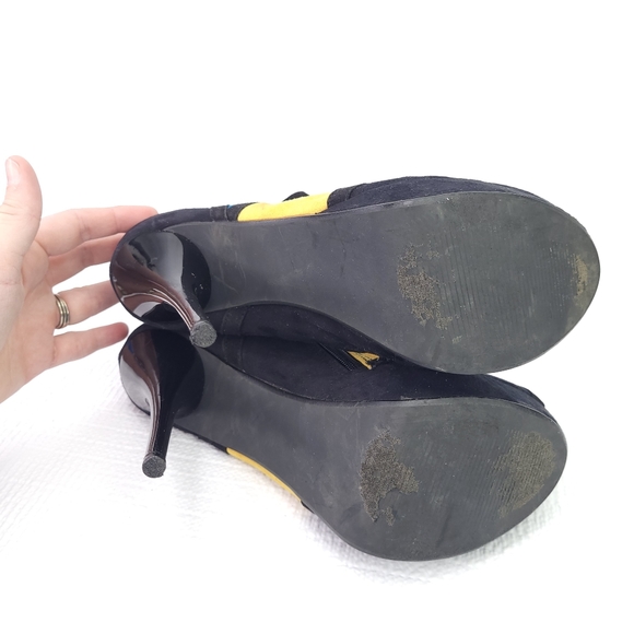 Qupid Platform Stilletoe High Heels Color Block Peep Toe Shoes Shoes Size 8 - Picture 5 of 7